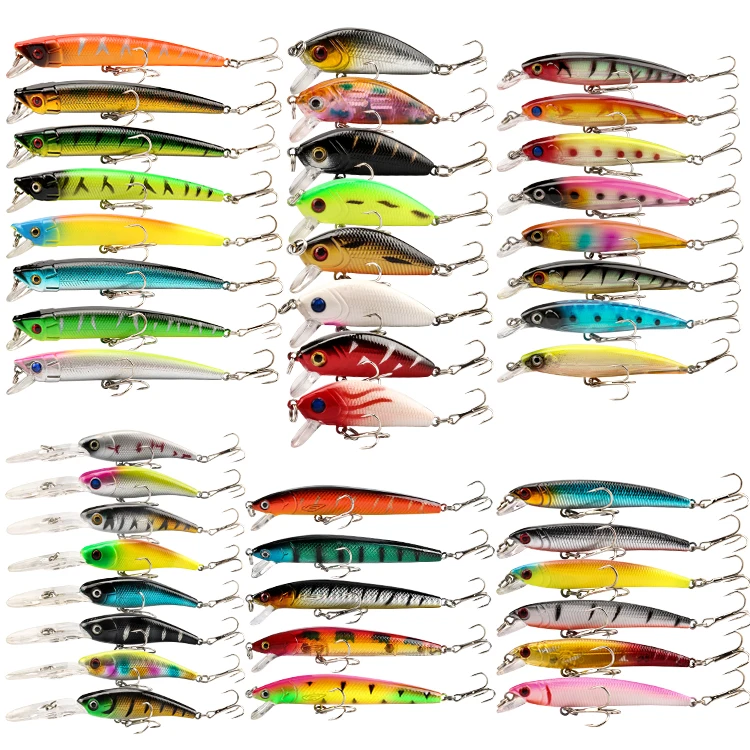 Haya 1 Set Muticolour Mixed Fishing Lures Minnow Hard Bait Crankbait