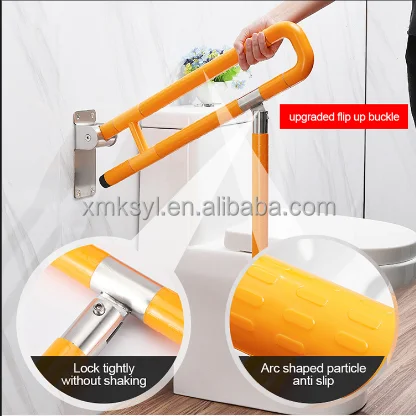 Stainless Steel ABS Armrest Elderly Anti-skid Assistance Bathroom Handle Foldable Safety Handrails Disabled Toilet Grab Bars manufacture