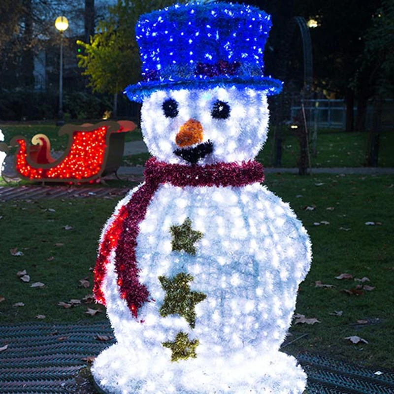 large outdoor acrylic snowman light