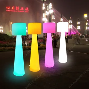 Plastic 16-Color LED Floor Lamp with Remote Control for Home Bedroom Living Room Hotel or Garden Decoration
