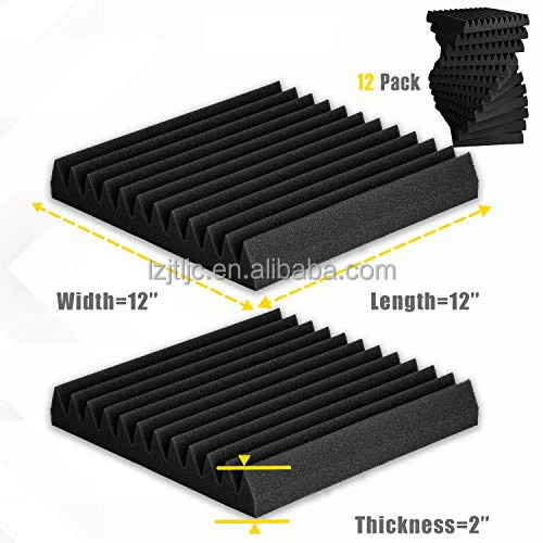 Acoustic Foam Panels Tiles Wedge Soundproofing Foam Noise Cancelling ...