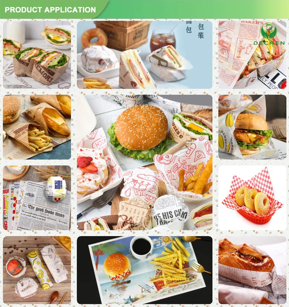 Burger Wrapper Paper Hamburger Packing Hot Dog Wrappers