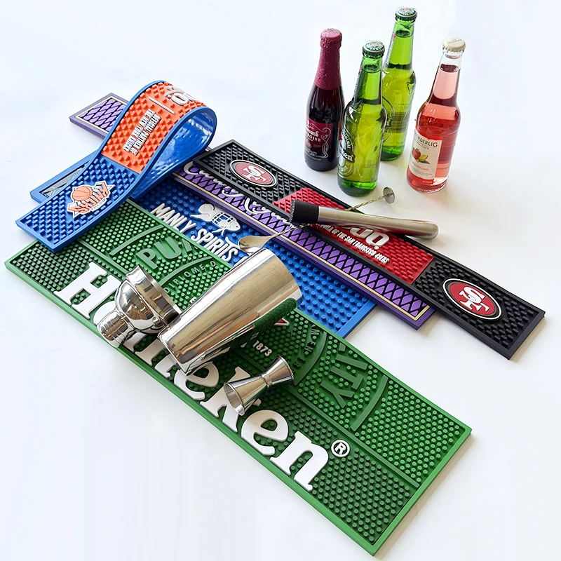 Factory Supply Anti-Slip OEM PVC Rubber Classic Bar Mats Personalized  Beverage Bar Counter Mat