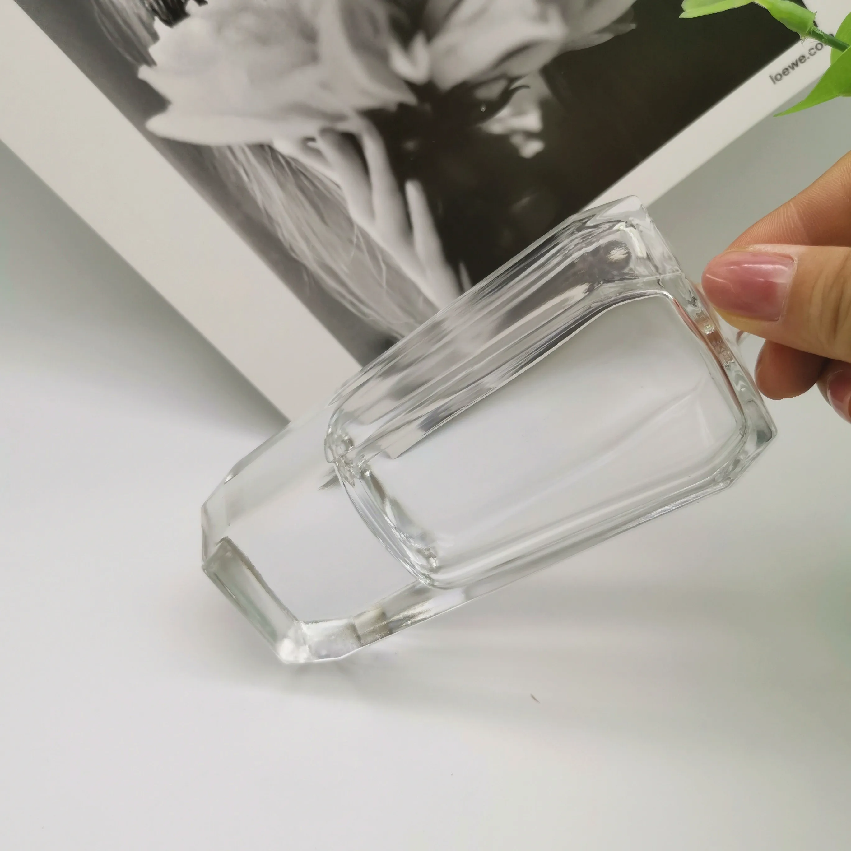 Flat Shoulder Clear Glass Perfume Spray Bottles 30ml 50ml 100ml