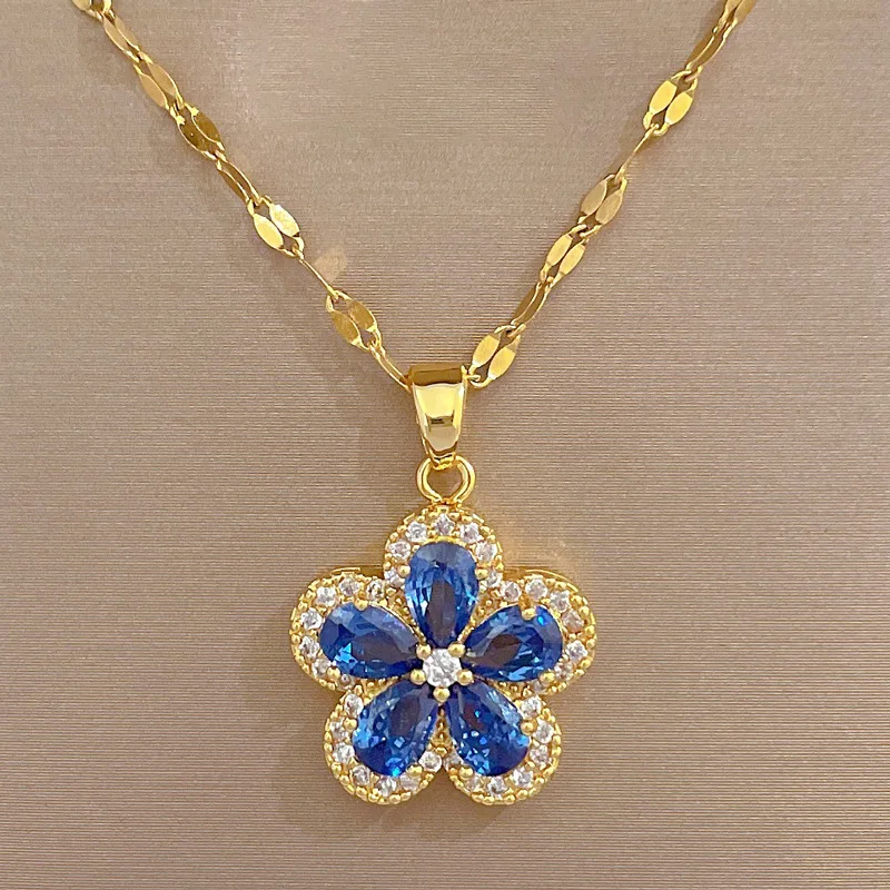 Parure Bijou Femme - Collier Et Boucles D'oreilles En Acier Inoxydable Et Cristal - Doré - Neuf Avec étiquettes