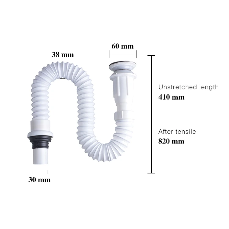 Tubos de drenaje de lavabo Manguera de drenaje de fregadero de