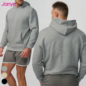 Janya Custom Logo Plain Long Sleeve Steady State Casual Gym Sports Streetwear Pullover Hoodies Sweatshirt Tracksuits for Men
