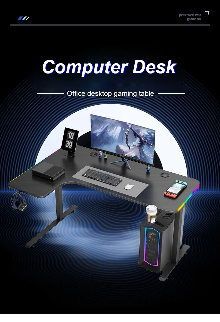 View of High Quality Gaming Desk Wireless Charge Function Standing Desk Height ...
