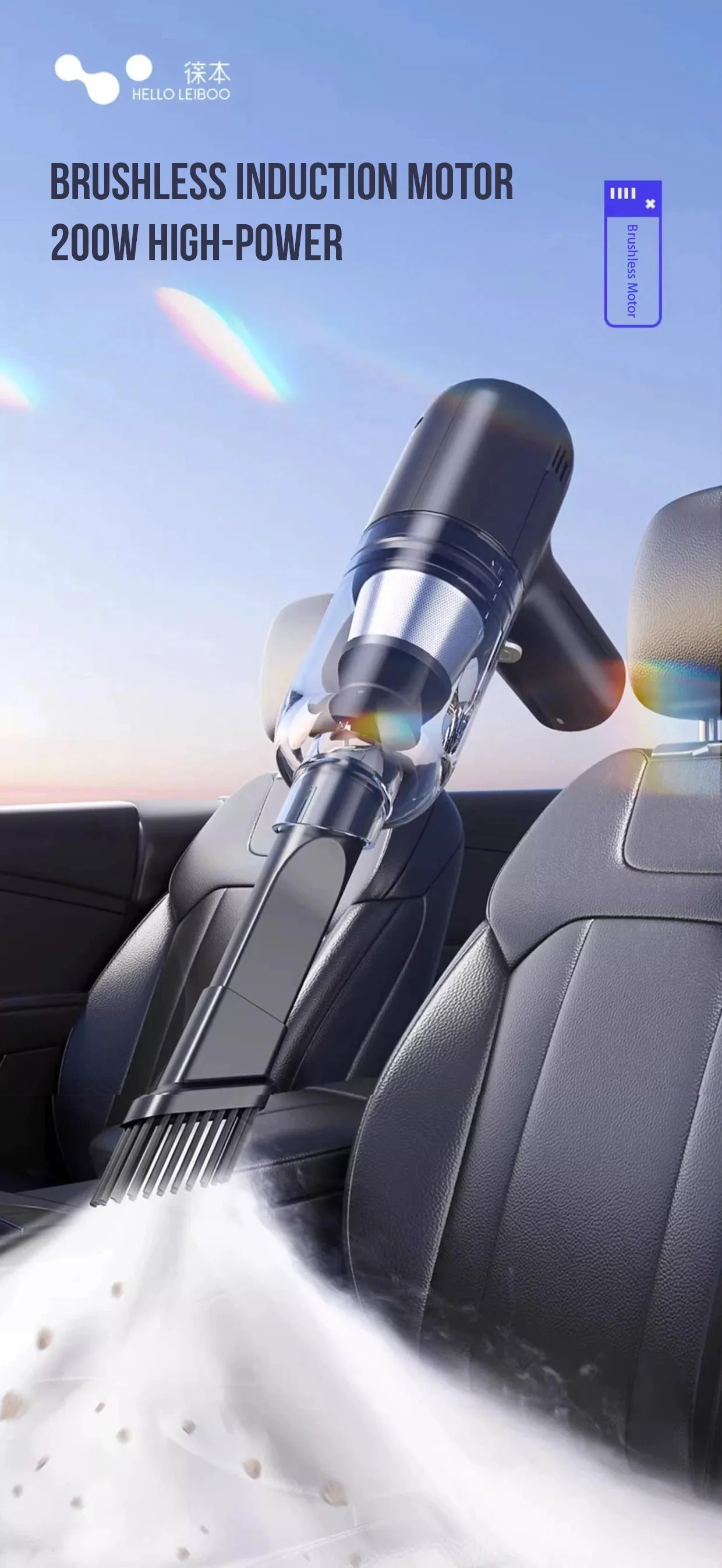 10000pa Wireless Vacuum Cleaner Suction Blowing Stainless Steel Hepa