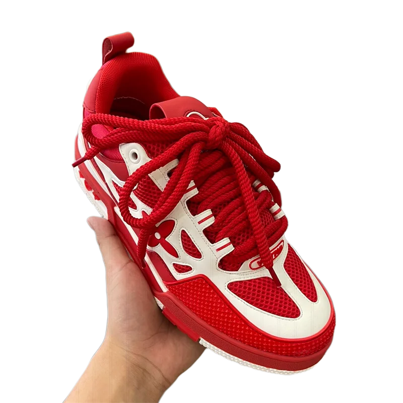 Hot Men Women Casual Shoes Sneakers Color Match Lace Up Thick Sole