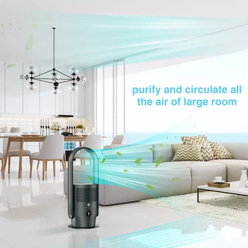 Patented DC Motor Air Purification Remove Formaldehyde Disinfection Heat & Cool Bladeless Fan Air Purifier Fan