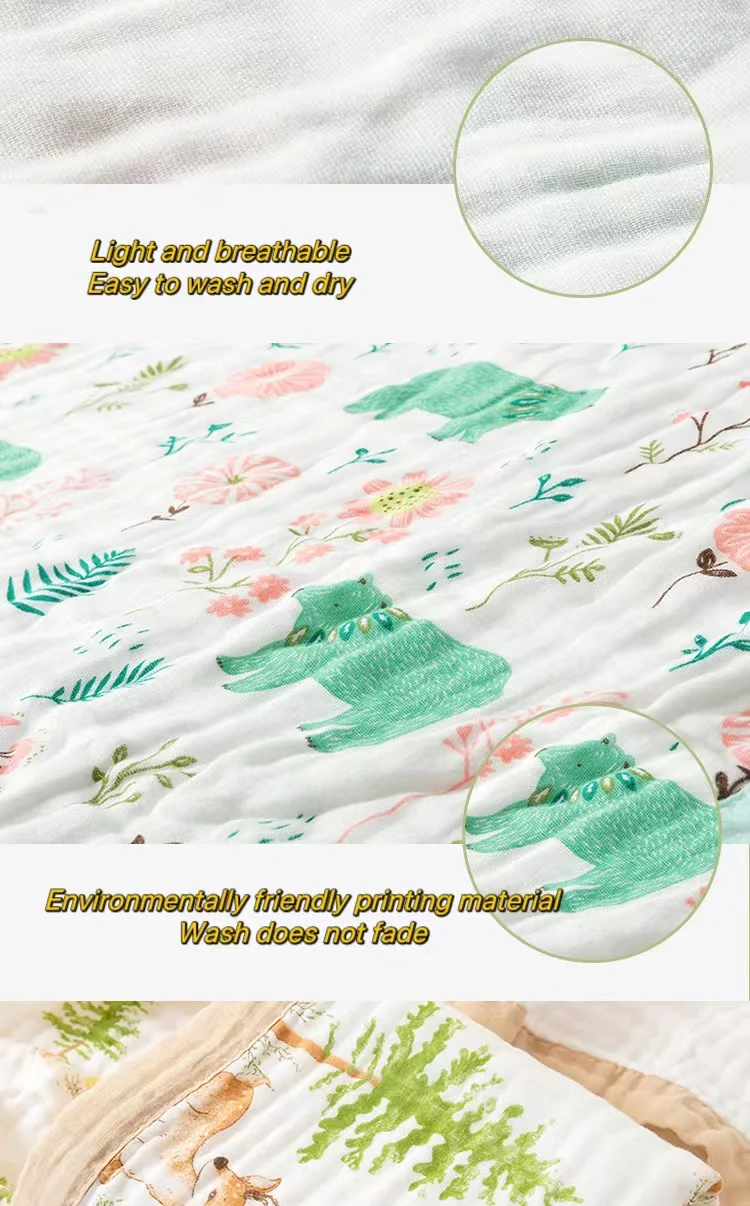 Premium Summer Baby Muslin Bamboo Cotton Newborn Bath Towel Swaddle blanket Ultra Soft Warm Absorbent Unisex Cover for Girl Boy supplier