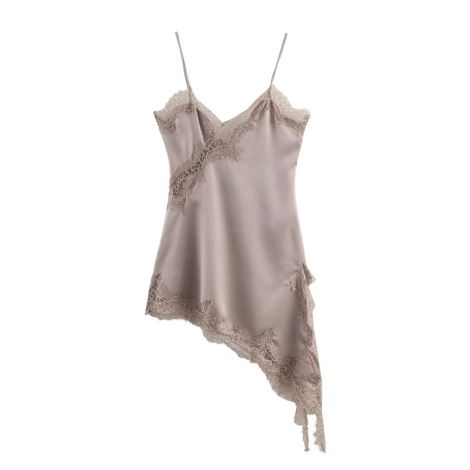 knee length dresses for ladies Women Lace Spliced Sling Dress | Sleeveless | Backless main image 1