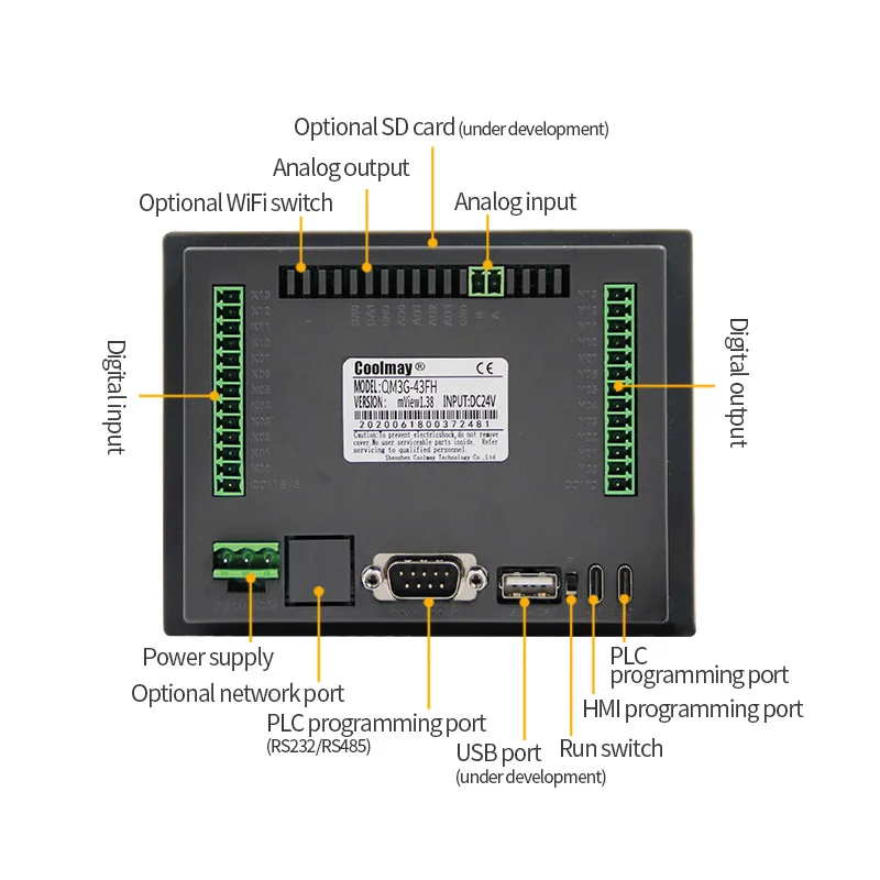 Bộ Điều Khiển Công Nghiệp PLC Đa Năng Hmi 4.3 Inch Với Nhiều Đầu Vào/Đầu Ra