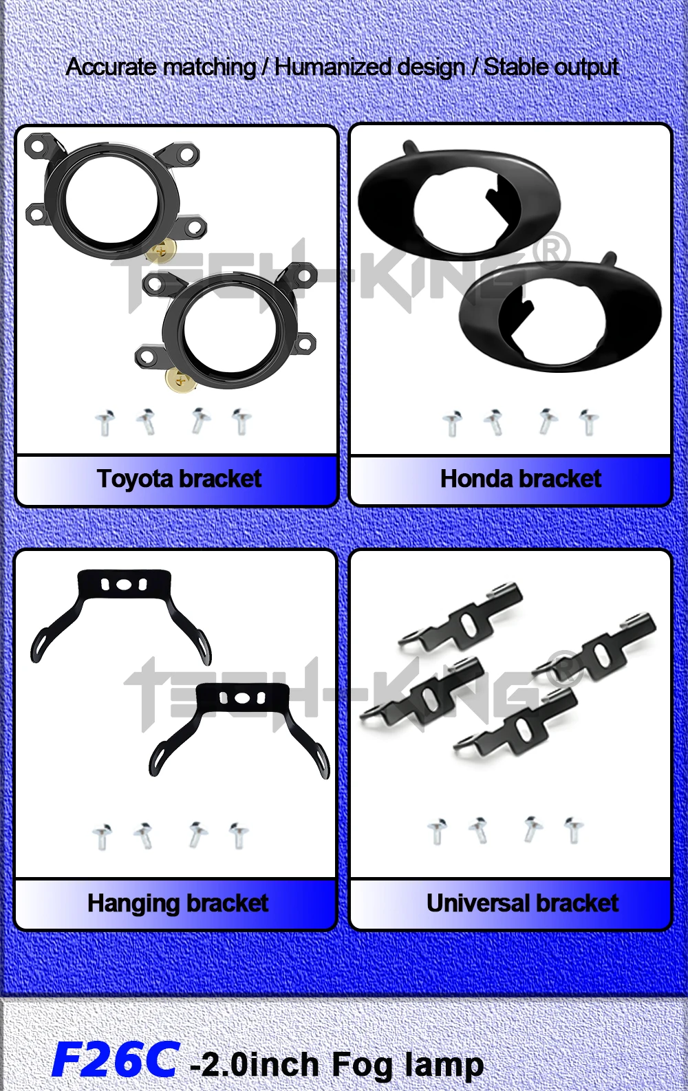 Universal 3 colors 2 inch 80W Bi LED projector lens fog lights Retrofit kit For Toyota For Nissan For Honda laser fog light