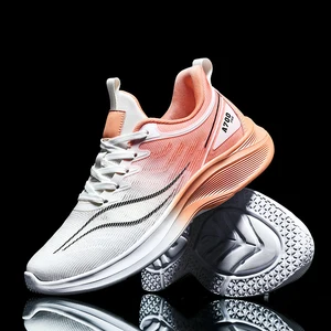 Stylish and Minimalist Gradient Color Scheme Lightweight and Breathable Mesh Upper Shock-absorbing and Non-slip Athletic Shoes