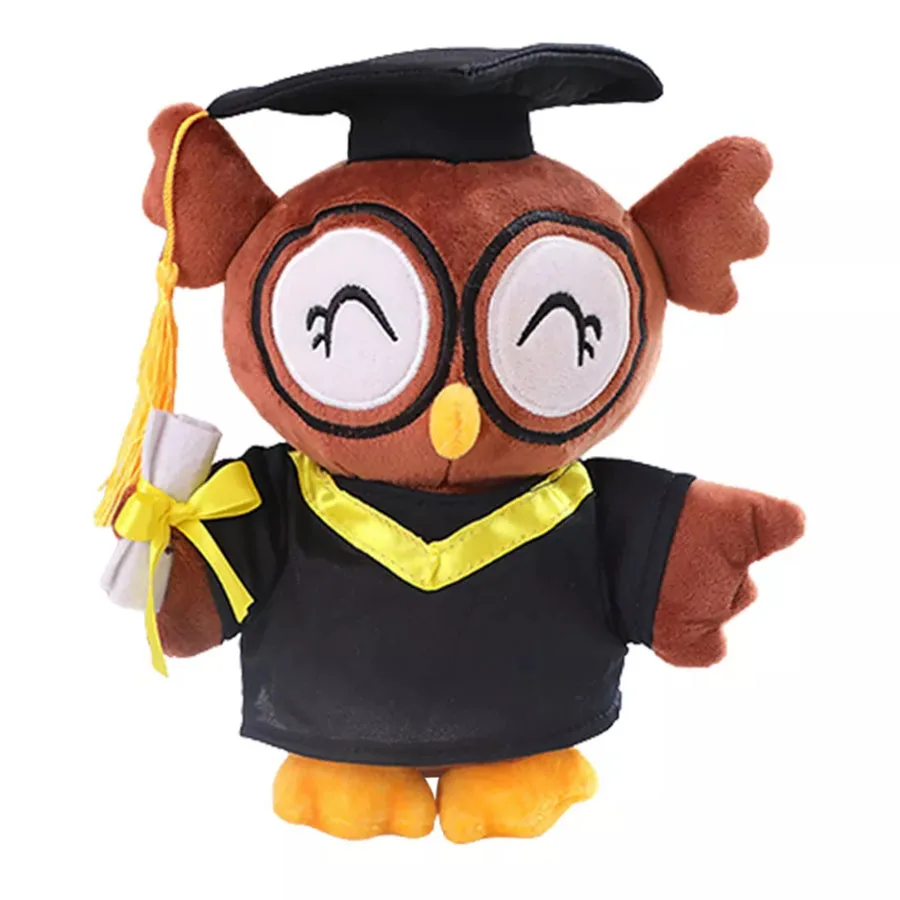 7359 OEM ODM 2025 Class Graduation Plush Owl Stuffed Animal Toys with Gown Cap College Graduation Gift for Friends Owl Plush