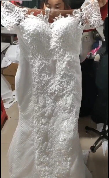 2022 Spring New Real Photo Customize Making Plus Size South African Mermaid Wedding Dresses With Detachable Skirt