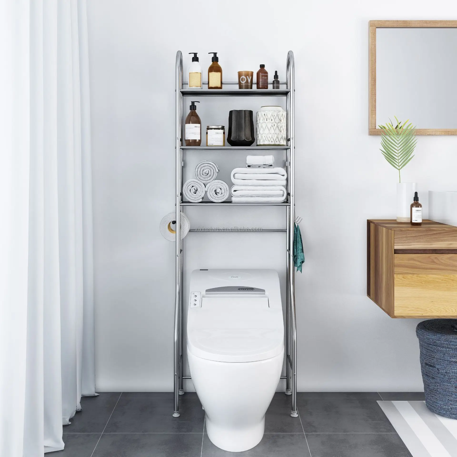 Stainless Steel Over Toilet Shelf Rack With 2 Teirs And 3 Tiers Buy