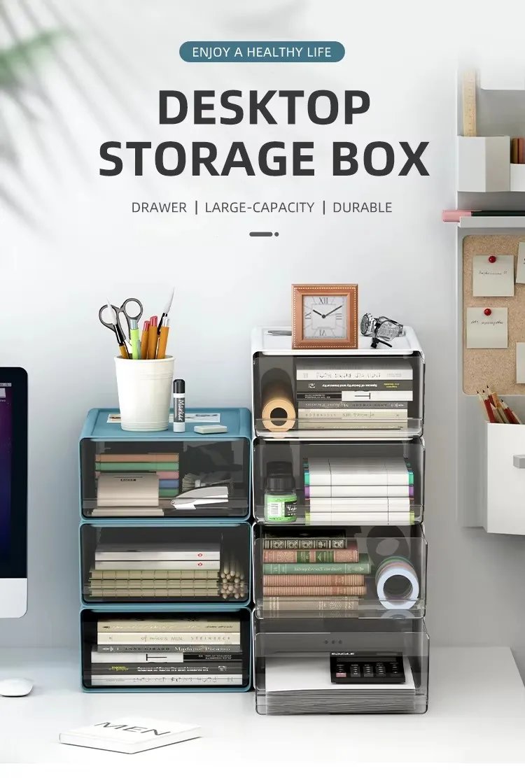 Free Sample Mini Sundries Stationery Multi Layer Plastic Pp Office Accessories Stackable Desktop Storage Drawers details