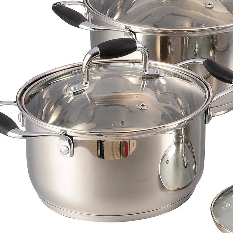 Factory Price Kitchen Ware Set Non Stick Cookware 12PCS Stainless Steel Cookware Set supplier