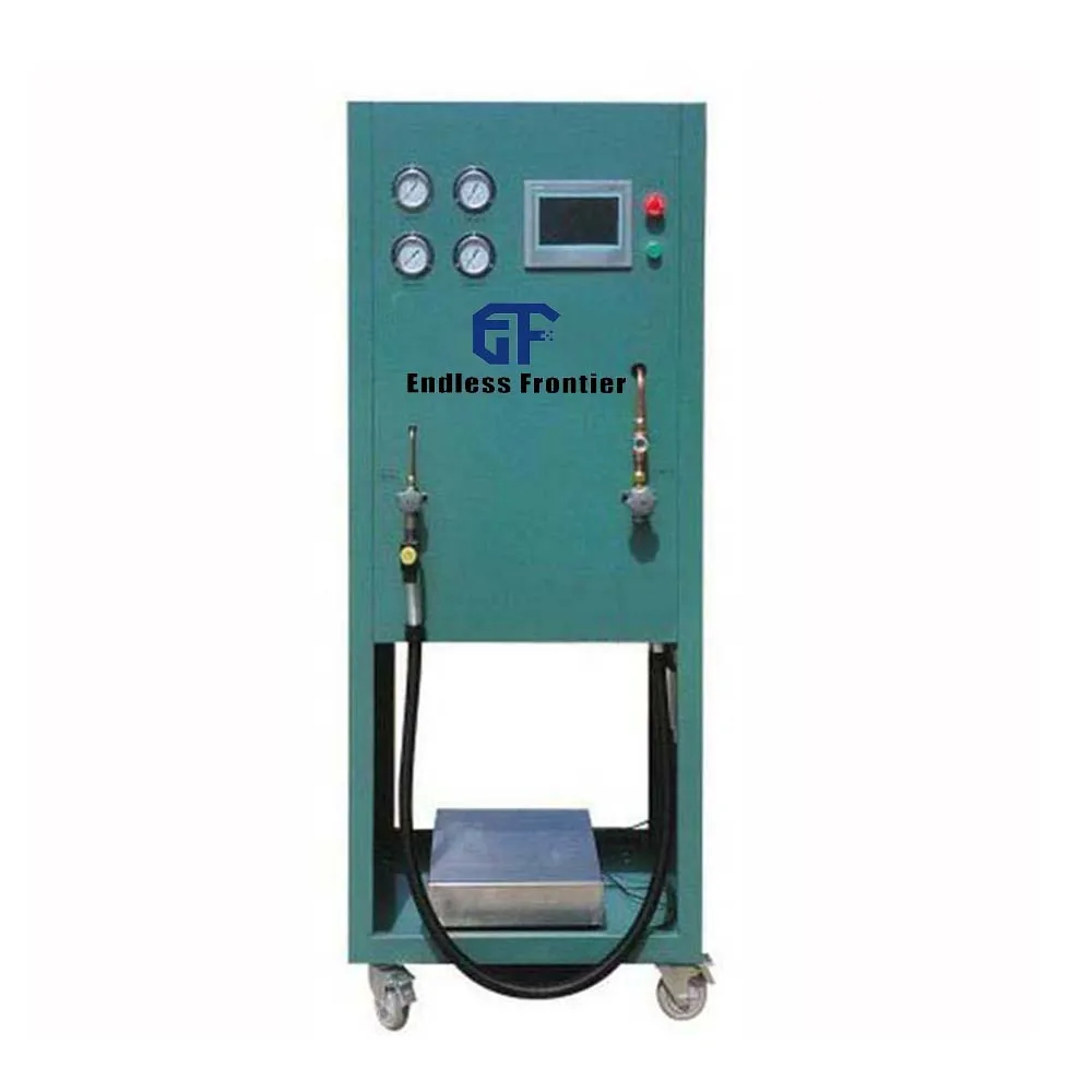 China Refrigerant Gas Recharging Unit Refilling Machine R32 R134a R410a ISO TANK to Cylinder TON TANK