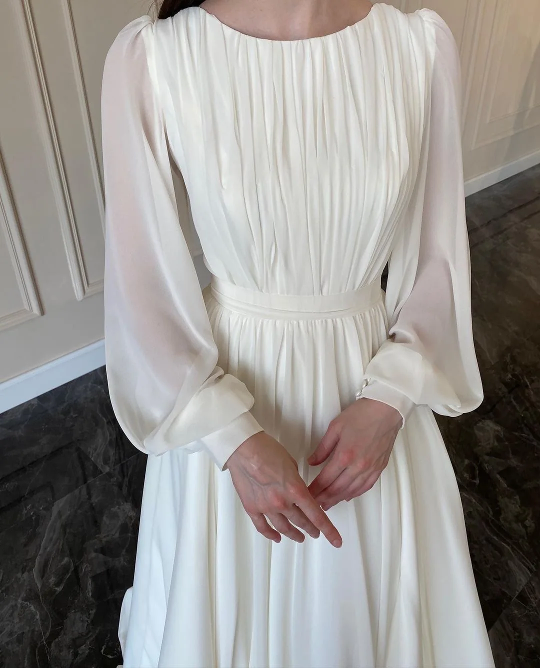 casual white maxi dress with sleeves White and Pink Floral Dress S main image 0