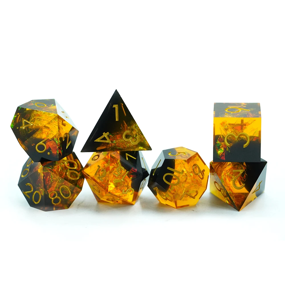 Set di Dadi Poliedrici con Logo Personalizzabile per RPG Dungeons and Dragons Bordo Sharp Mini Confetti Carta 16mm