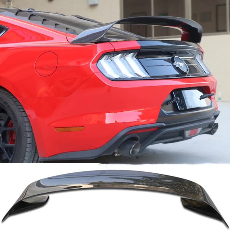 GT350R Style Carbon Fiber CF Rear Spoiler Wing Tail Lid Finnisher Deck Lip by IKON MOTORSPORTS Trunk Spoiler Fits 2015-2018 Ford Mustang 2016 2017 