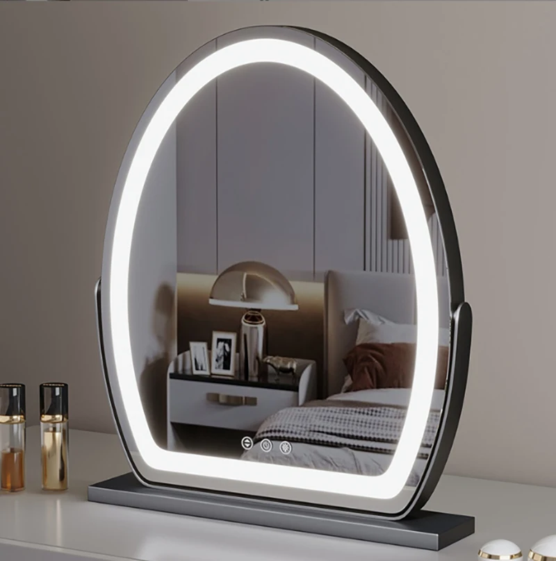Oval LED Vanity Mirror with Smart Touch Buttons and USB Charging for Personal Beauty 0