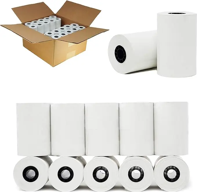 2 1/4" 50' feet White Thermal Paper Cash Register POS Receipt , Thermal Cash Register Receipt Paper