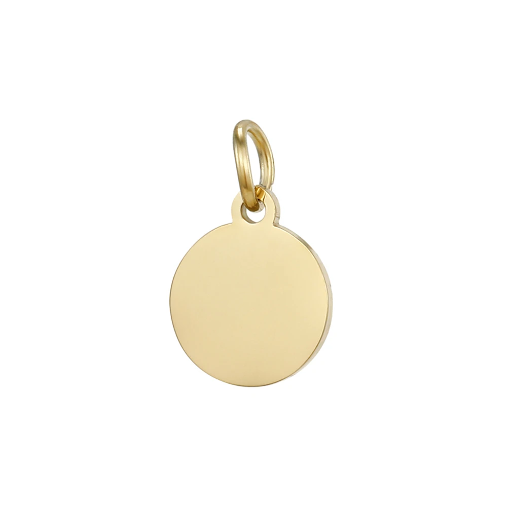 Chihang 316L Stainless Steel Jewelry Findings Charms Heart Oval Round Rectangle Shape Plain Logo Tags for Branding