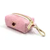 Porta bolsas para excrementos de perro de pana rosa
