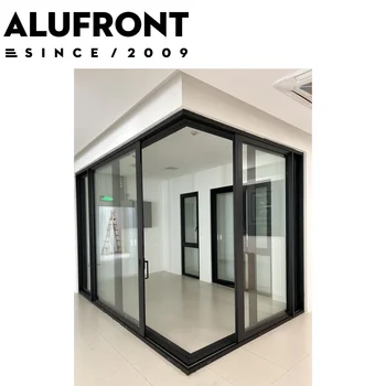 ALUFRONT Australian Standard Aluminium Sliding Doors Corner Design Sliding Glass Doors for Balcony