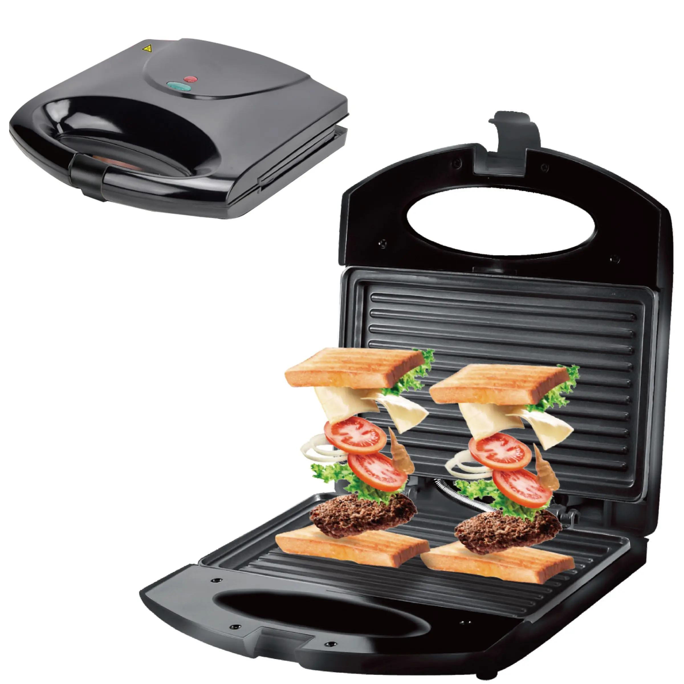 Factory 750W Double Sided Heating Pocket Press Sandwich Grill Breakfast Maker on m.alibaba.com
