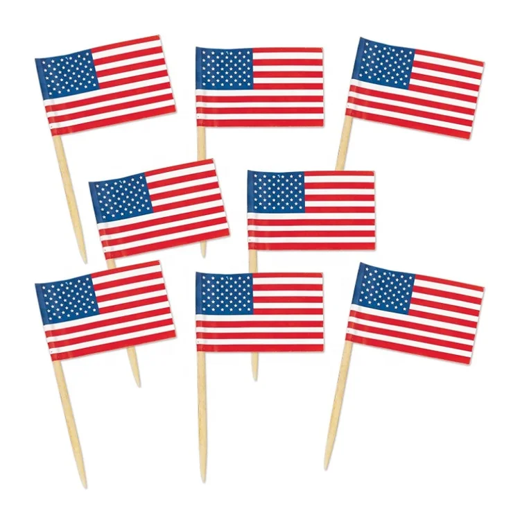 Shatchi States motivo: bandiera americana 4 luglio Confezione da 50 stuzzicadenti per cupcake 