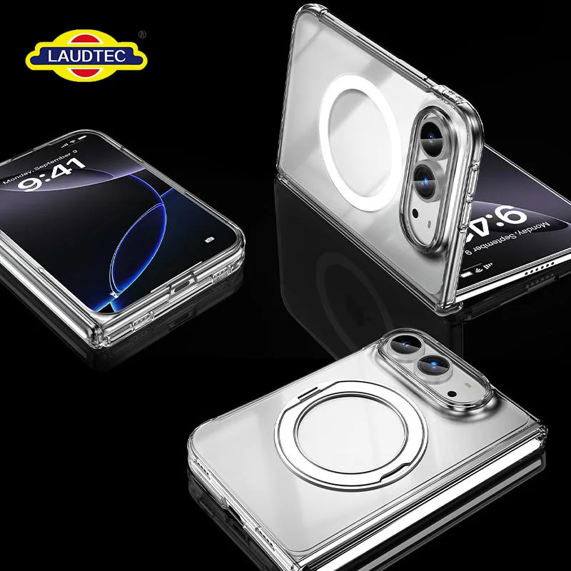 B2B Suppliers Phone Case for iPhone Duo Foldable Magnetic Cover With Lens Protection & Adjustable Stand