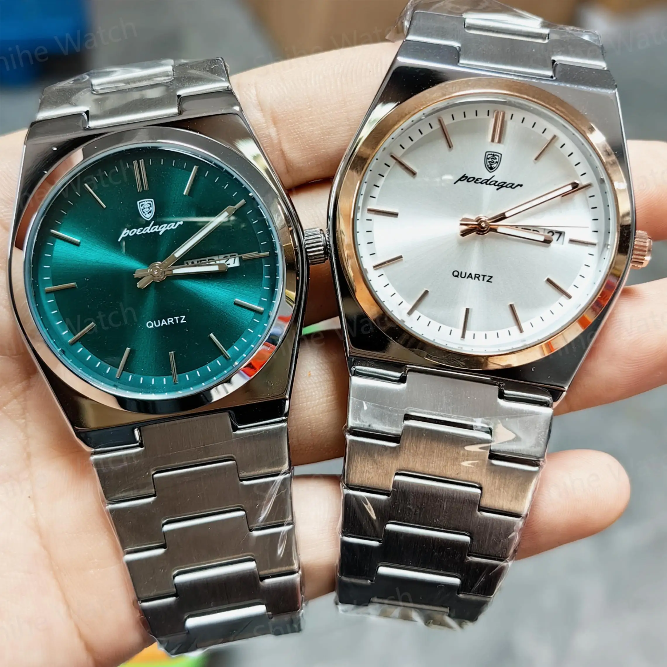 POEDAGAR 930 Men New Luxury Watch Waterproof Luminous Date Week Stainless Steel Watch Re aperçu 4