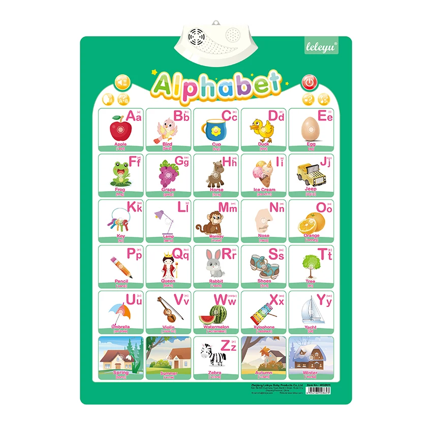 LELEYU OEM style feature talking poster music toys other educational toys to learn English