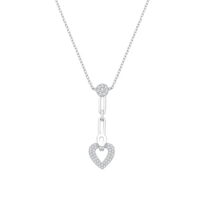925 Sterling Silver Heart Pendant Necklace | Laser-Cut Openwork Design with Zirconia | Gold/Rhodium/Rose Gold Plating Options