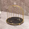 Golden Single-Layer Birdcage, Black and Gold Plate