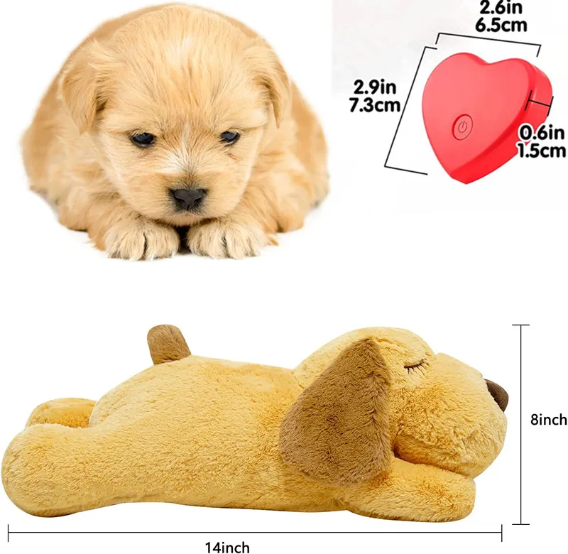 ALL FOR PAWS Heartbeat Dog Toy for Puppy,Dog Behavioral Sleep Aid Puppy  Toys,Puppy Heartbeat Stuffed Animal,Dog Anxiety Relief