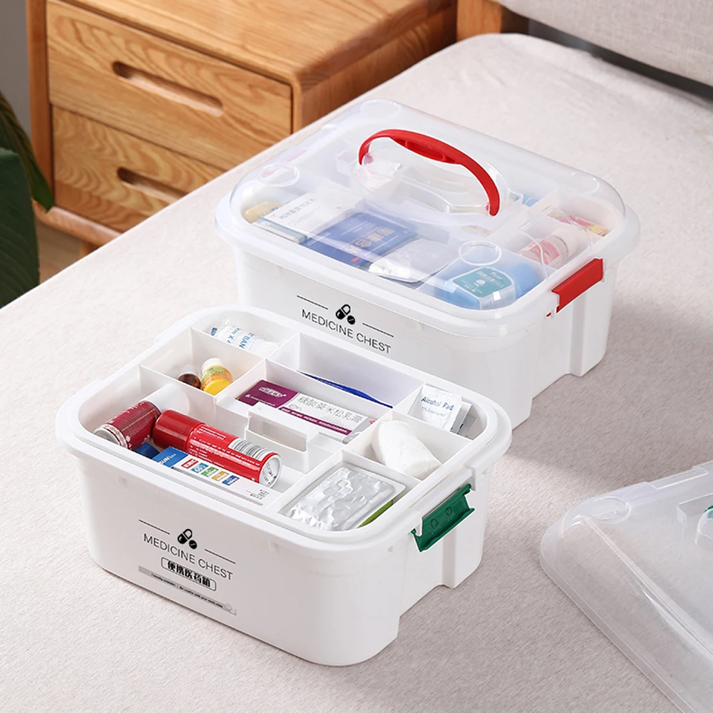 stackable plastic medicine storage box medicine