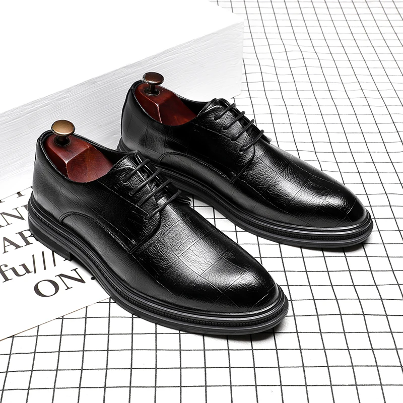 Mens Oxford Dress Shoes Factory Price Luxury New Italian Stylish Handmade Genuine Leather Dress Shoes Office Career Patchwork