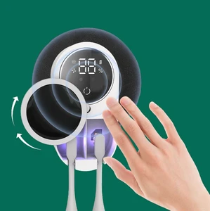Wall Mounted Rechargeable Electric Toothbrush Holder Set with UV Sanitizer New Design for Bathroom Use