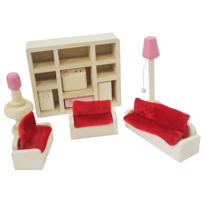 
Миниатюрная мебель для кукольного домика, роскошный набор мебели из массива дерева для гостиной/комплекты мебели для спальни, детская кукла, детская игрушка 