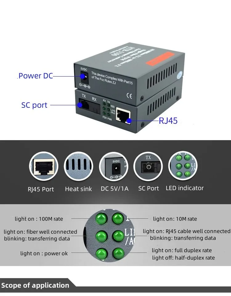 Netlink Htb3100ab Fiber Optical Media Converter 100basetx To 100baserx Single Mode Simplex