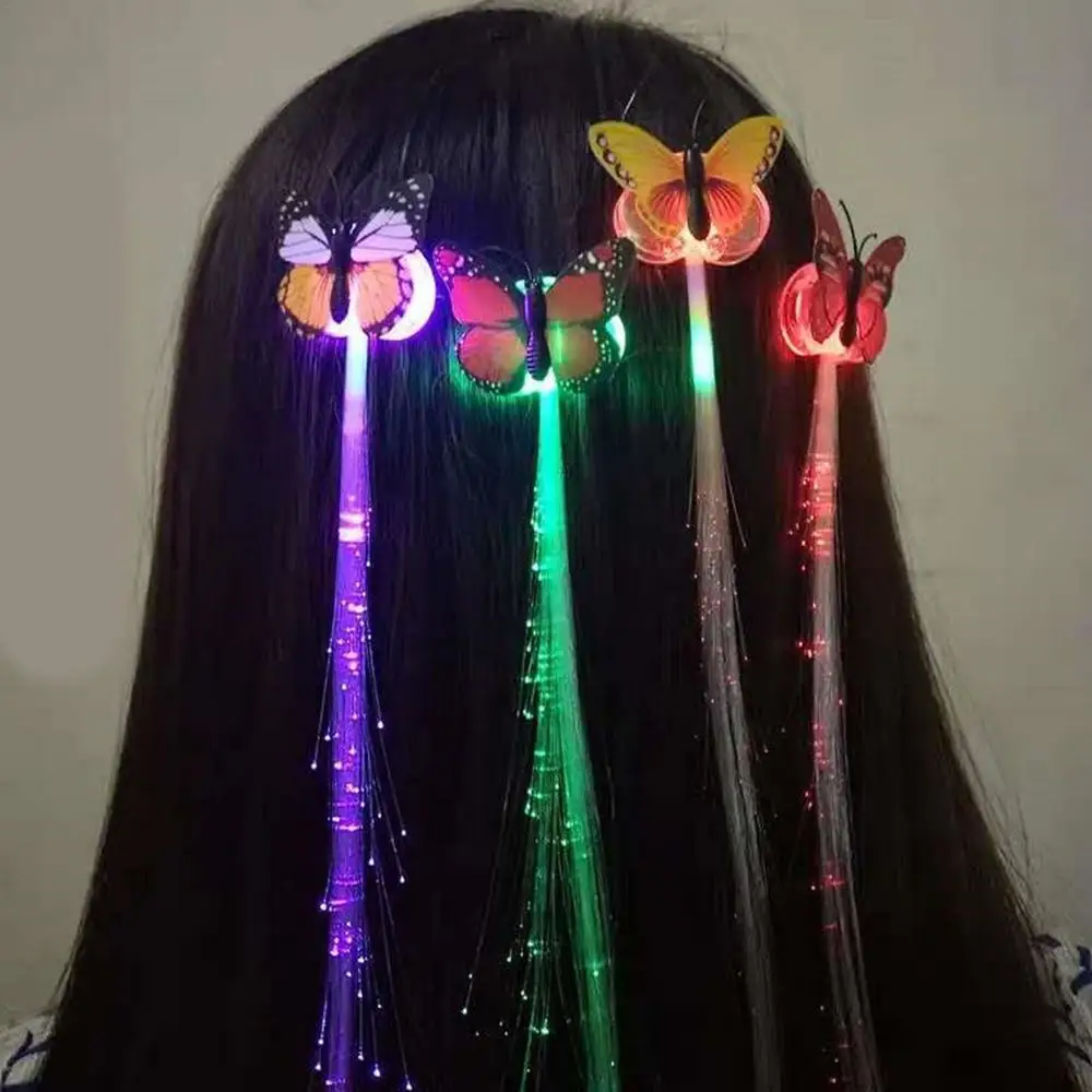 Led Lights Hair Light Up Fiber Optic Led Hair Barrettes Party Favors Party Bar Dancing Hairpin 4800