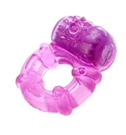 Crystal TPR Vibrating Cock Ring for Men Dual Motors Rubber  Penis Toys