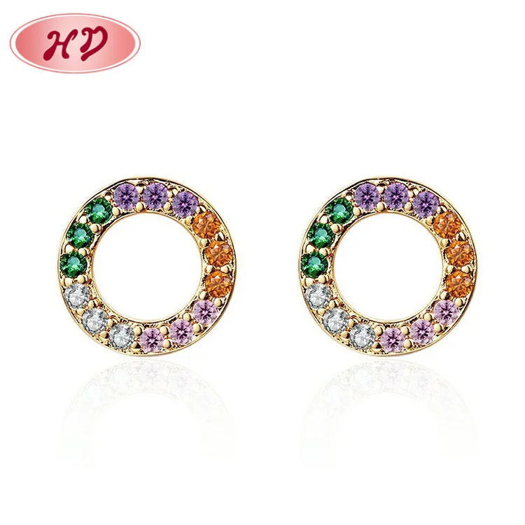Fashion Jewelry 2022 Wholesale Circle Stud Earring Mini Women Ear Studs